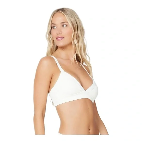 L*SPACE Ribbed Vera Bikini Top - Cream NWT - Picture 3 of 6